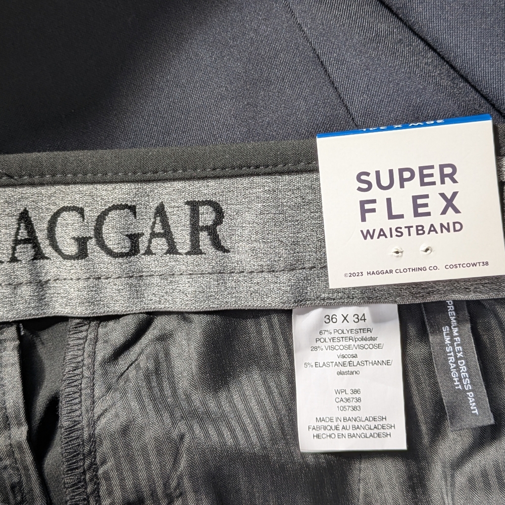 Haggar Men's Black Dress Pants Size 36/34 - Picture 3 of 3